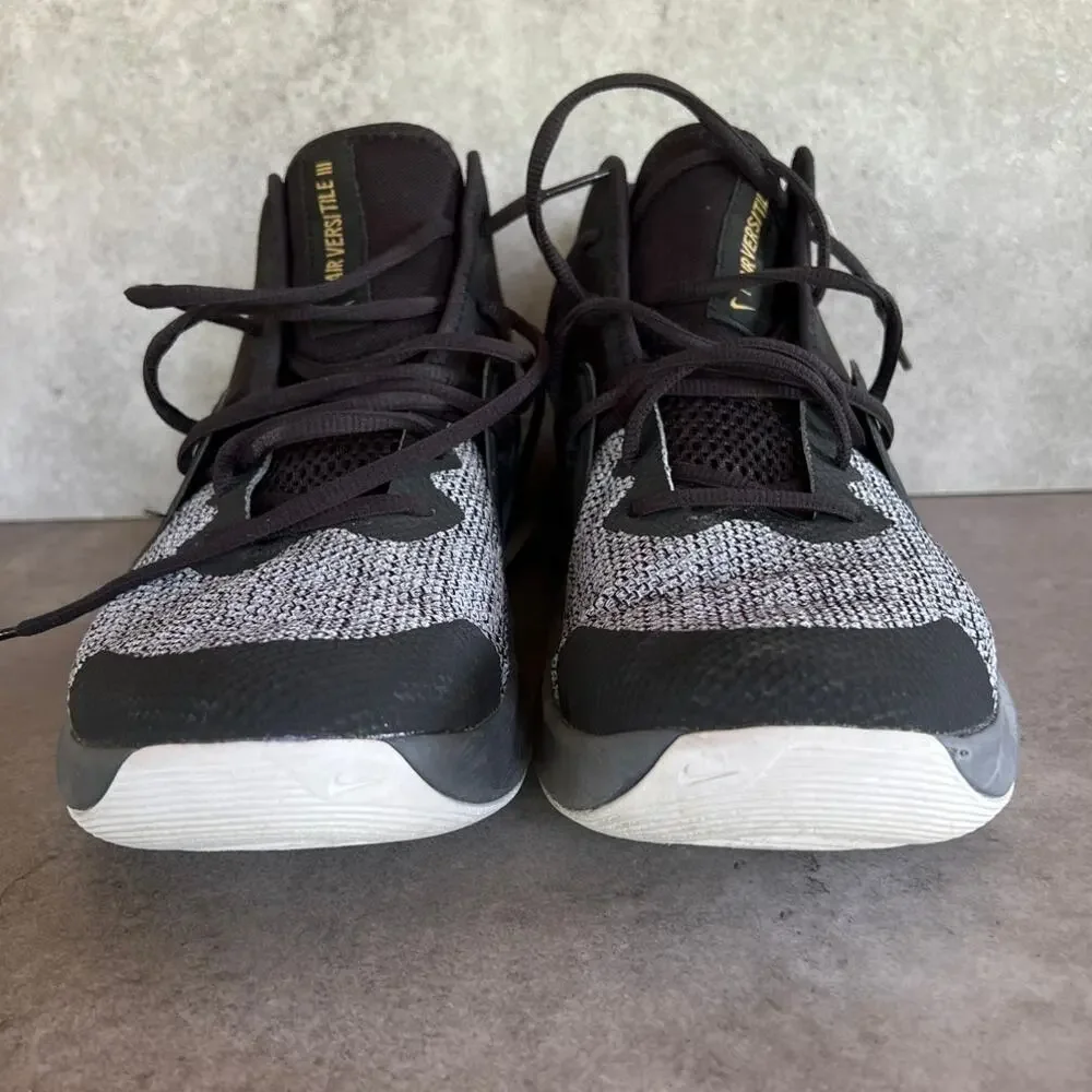NIKE Air Versitile III mid top basket ball shoes athletic sneakers black/gray 11